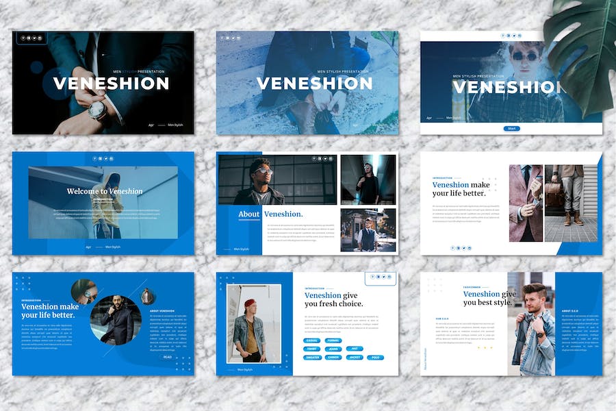 时尚服装男士穿搭商务推介PPT模板 - PPT派
