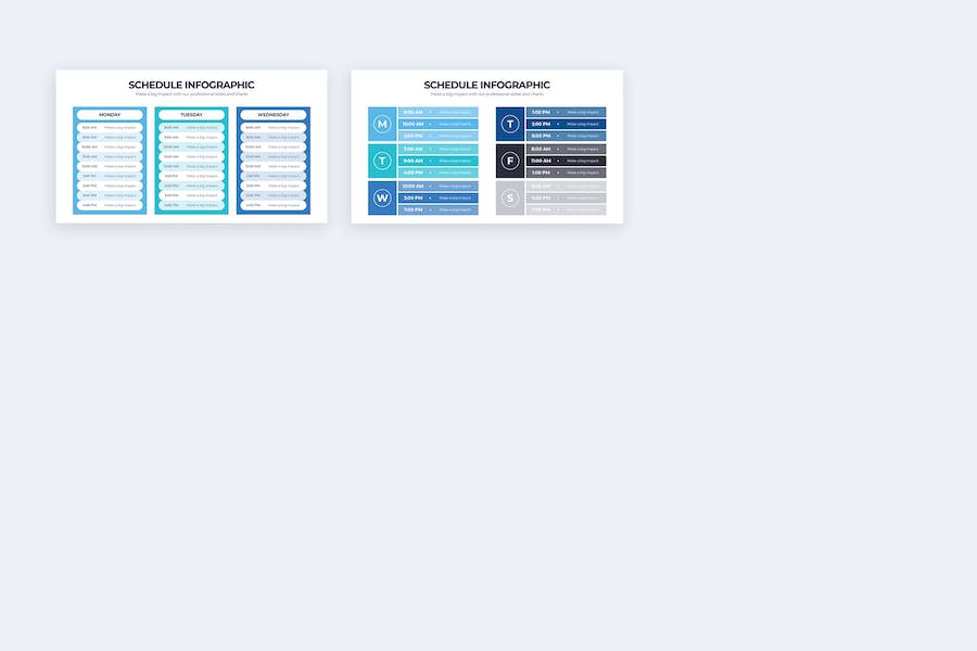蓝色日程表时间管理信息图Keynote模板 - PPT派