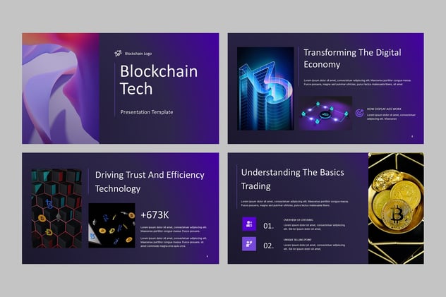 区块链技术解决方案商业计划书PPT模板 - PPT派