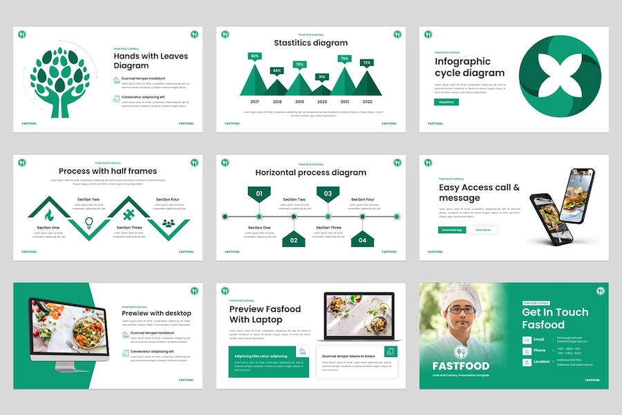 美食食品餐饮推介宣传PPT模板 - PPT派