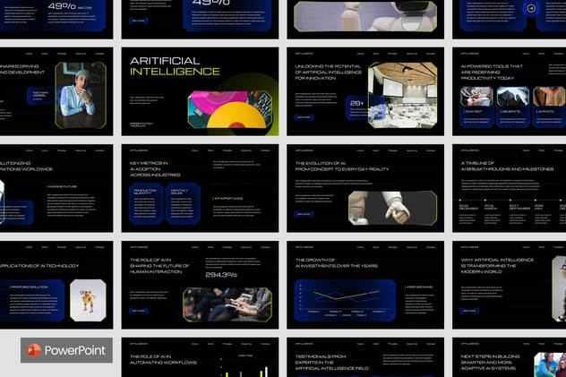 人工智能黑色科技企业数字化方案PPT模板 - PPT派