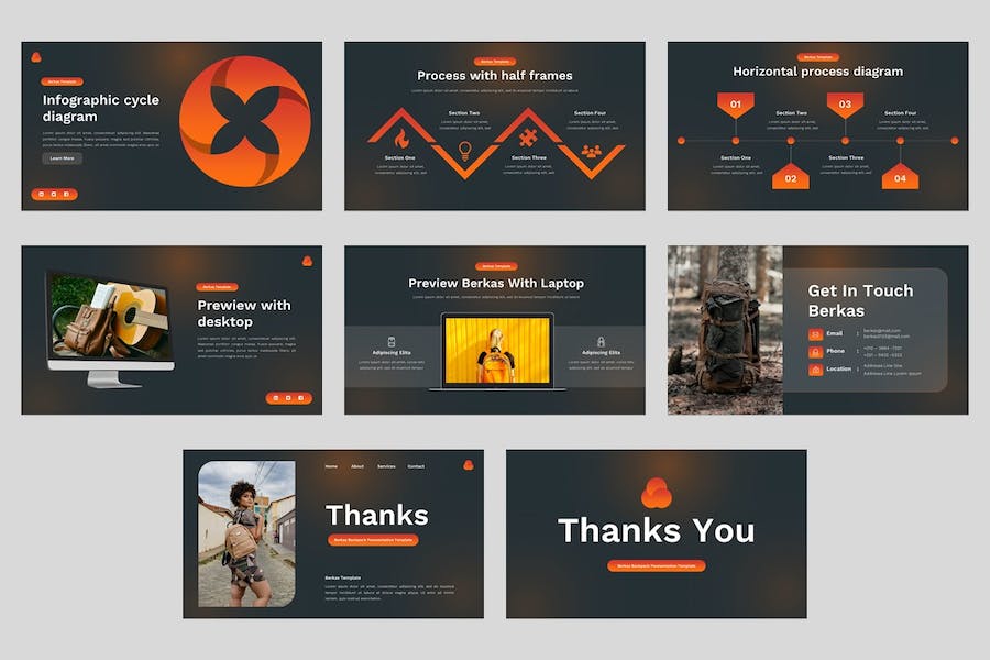 旅游背包户外旅行推介Keynote模板 - PPT派