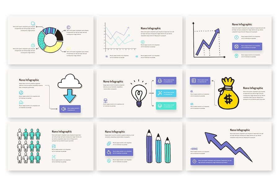 纳米科技信息图形数据展示Keynote模板 - PPT派