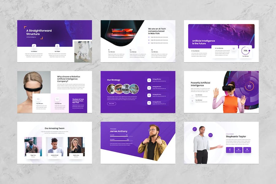 人工智能技术应用开发方案PPT模板 - PPT派