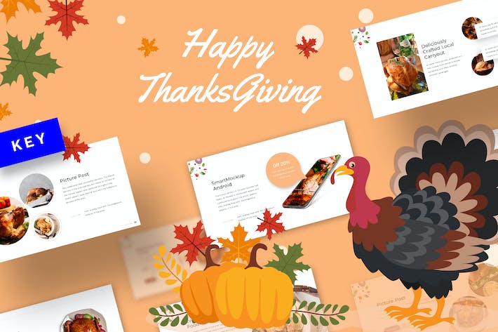 快乐感恩节主题活动宣传Keynote模板 - PPT派