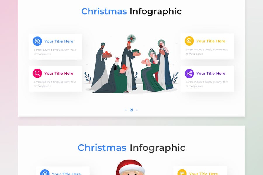 圣诞节信息图表数据可视化展示PPT模板 - PPT派