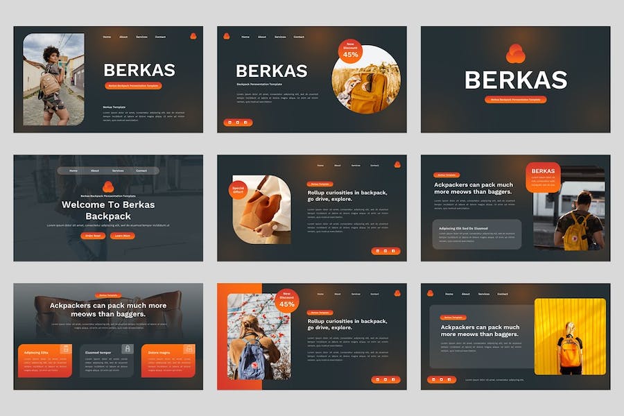 旅游背包户外旅行推介Keynote模板 - PPT派