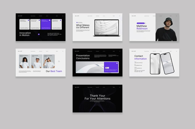 黑紫现代人工智能商业提案融资方案PPT模板 - PPT派