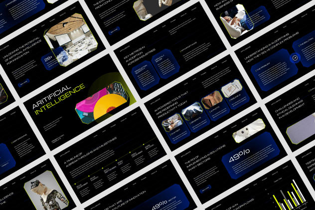 人工智能黑色科技企业数字化方案PPT模板 - PPT派