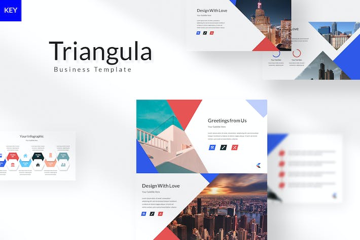 三角形板式设计商务风格Keynote模板 - PPT派