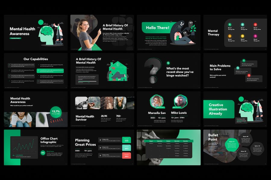 心理健康教育宣传知识Keynote模板 - PPT派