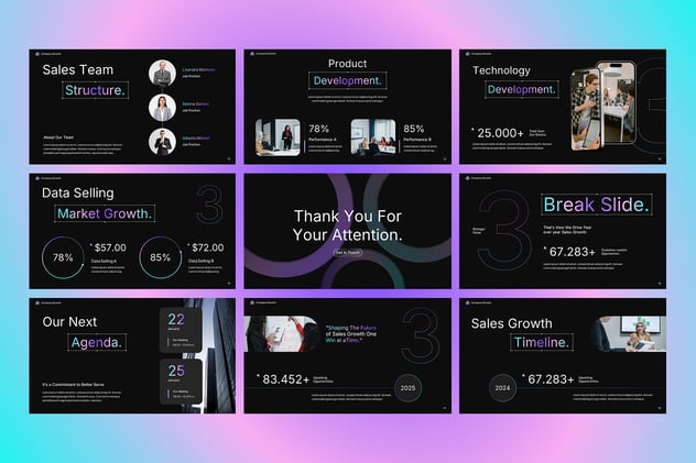 销售增长趋势分析报告PPT模板 - PPT派