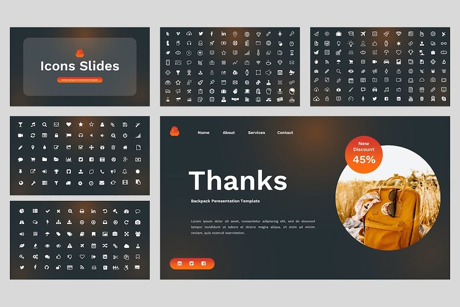 旅游背包户外旅行推介Keynote模板 - PPT派