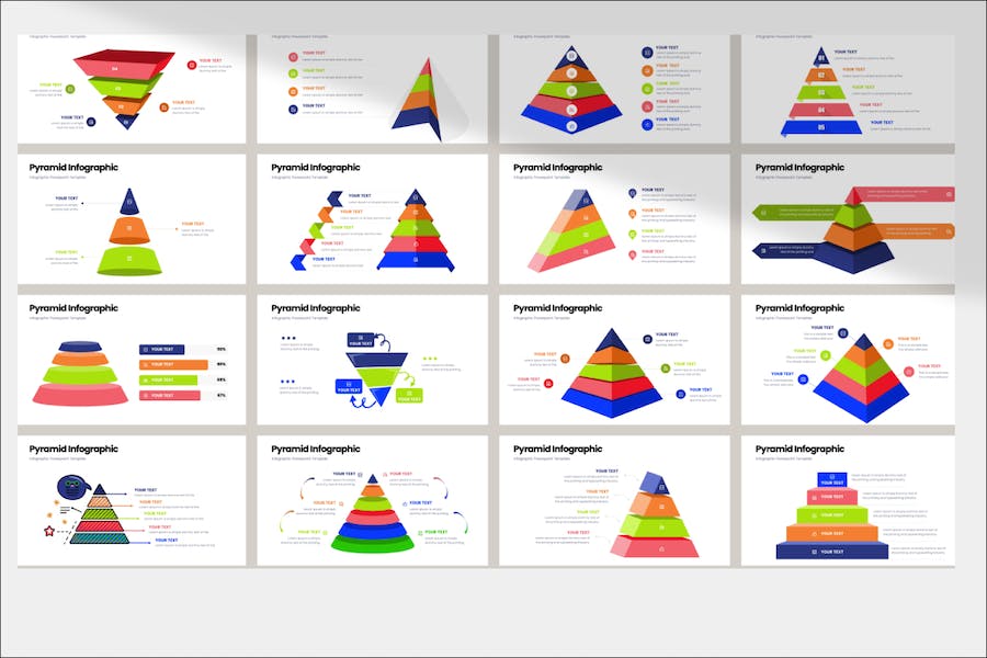 金字塔信息图表数据分析PPT模板 - PPT派