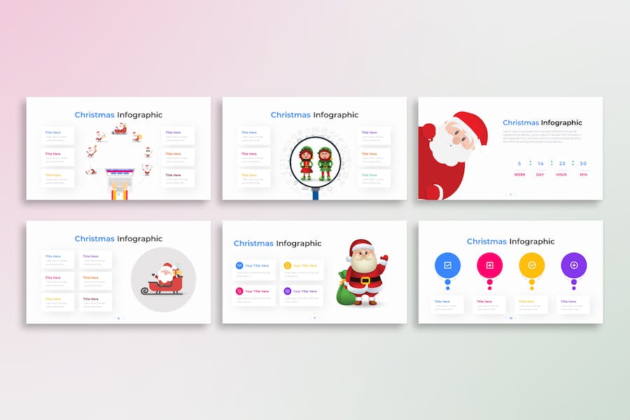 圣诞节信息图表数据可视化展示PPT模板 - PPT派