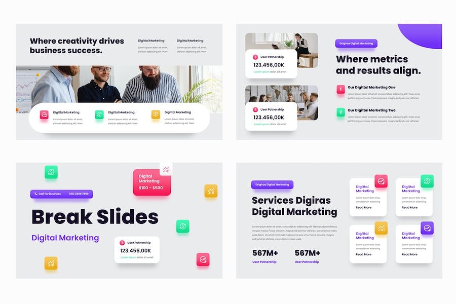 数字营销推广策略讲述Keynote模板 - PPT派