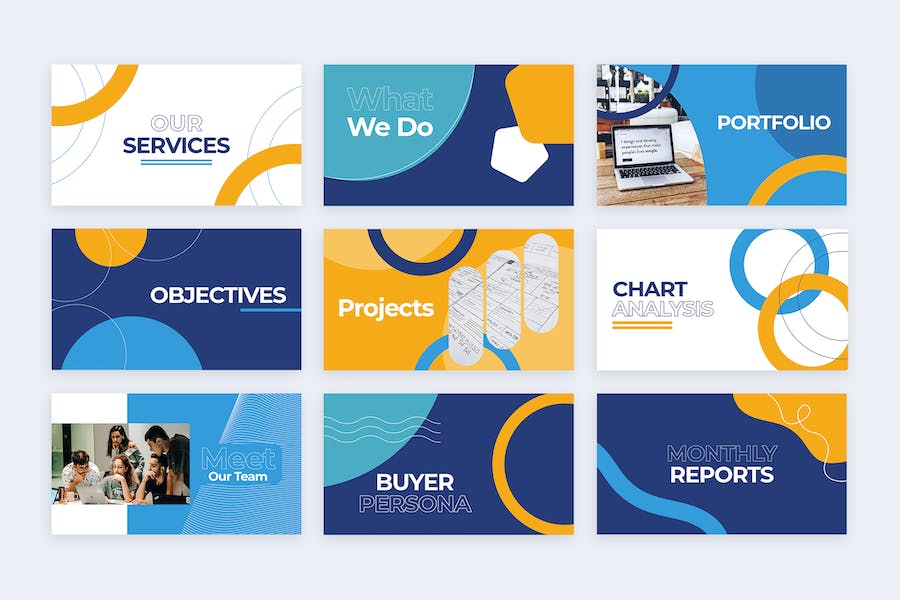 商业标题页面设计信息图表PPT模板 - PPT派