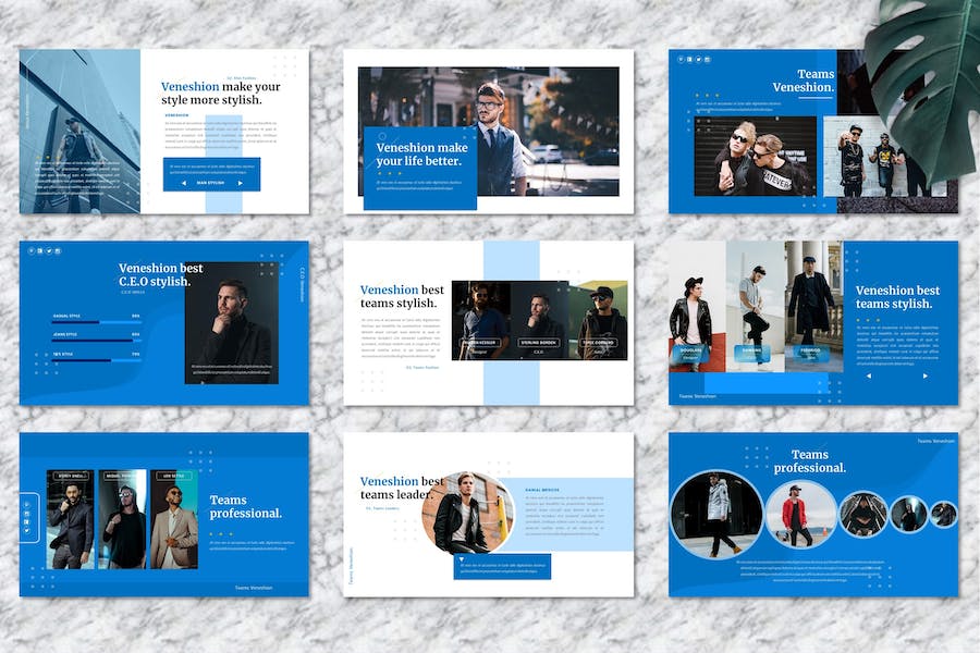 时尚服装男士穿搭商务推介PPT模板 - PPT派