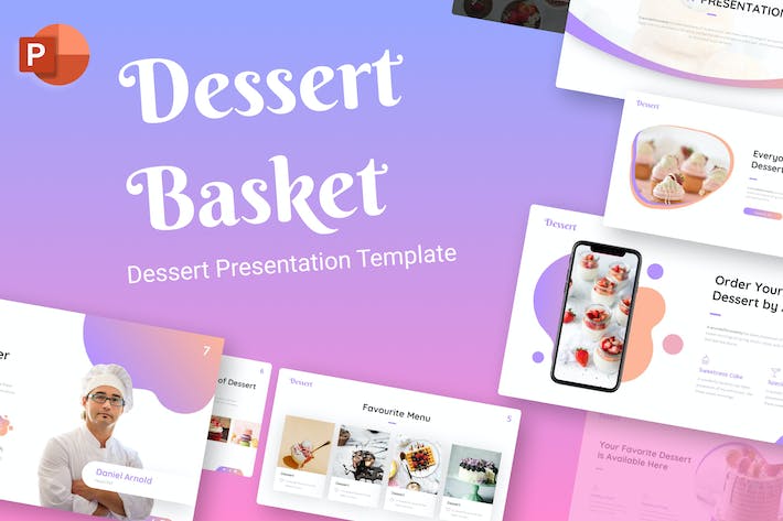 Dessert-basket-food-creative-powerpoint-template - PPT派