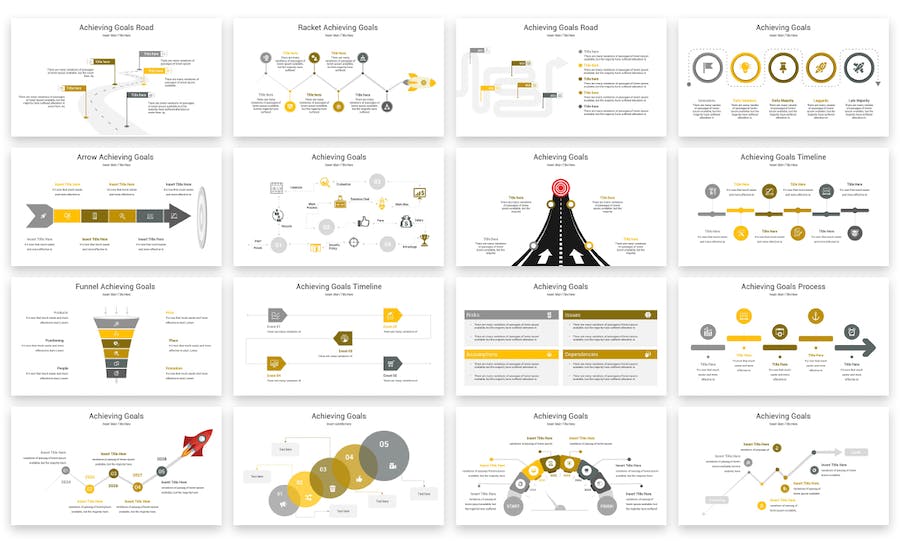 简洁目标制定与实现规划图形PPT模板 - PPT派