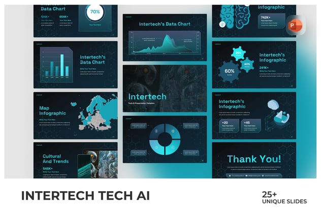 科技人工智能企业技术方案PPT模板 - PPT派