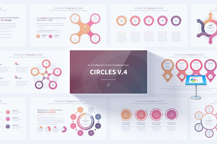 聚合图形要点信息图形圆圈图形图表keynote模板 - PPT派