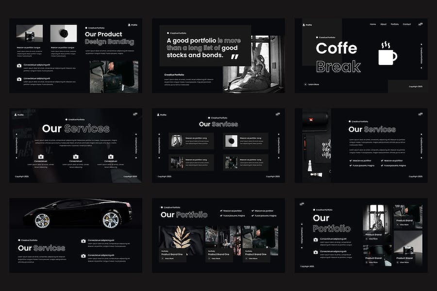 创意个人作品讲述展示设计策略应用Keynote模板 - PPT派