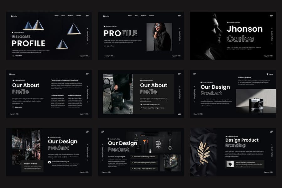 创意个人作品讲述展示设计策略应用Keynote模板 - PPT派