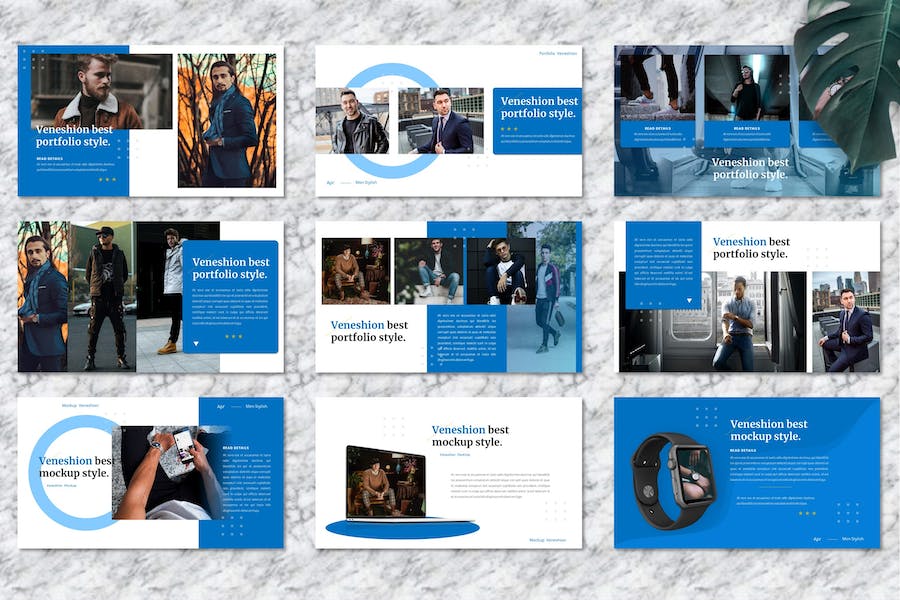 时尚服装男士穿搭商务推介PPT模板 - PPT派