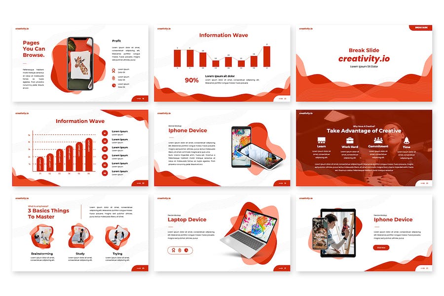 创意红色系主题演讲Keynote模板 - PPT派