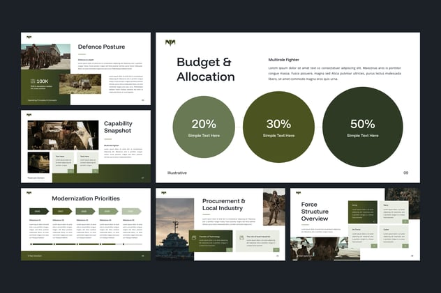 军事国防安全战略简报PPT模板 - PPT派