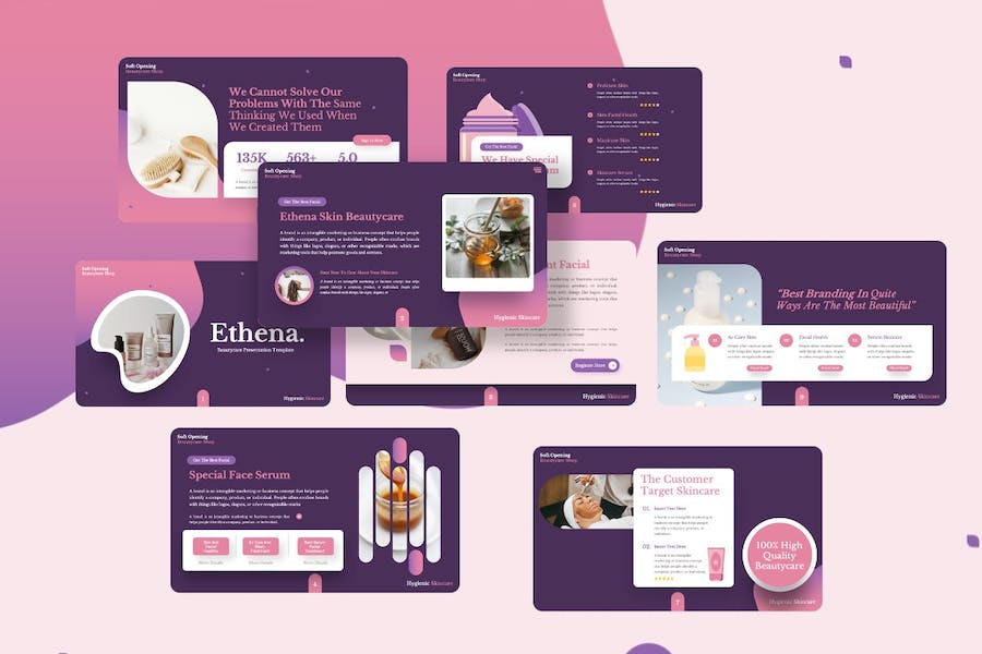 美容护理讲述展示服务方案Keynote模板 - PPT派