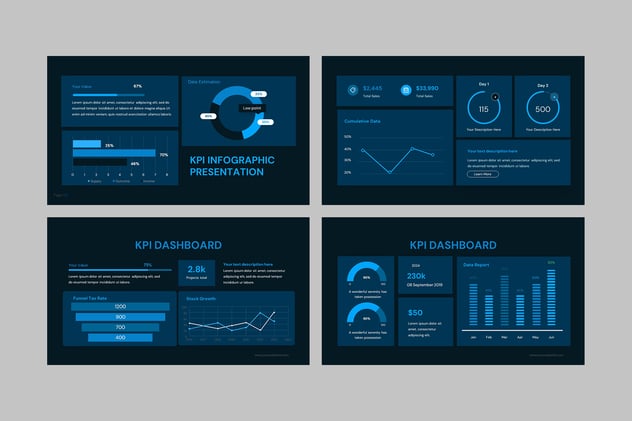 数据仪表板监控系统PPT模板 - PPT派