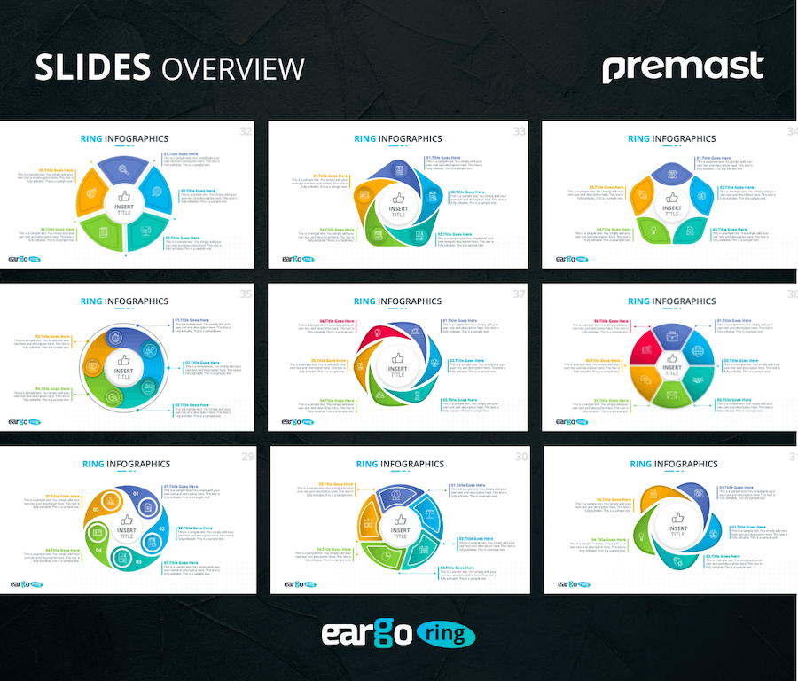 循环流程环形图数据可视化PPT模板 - PPT派