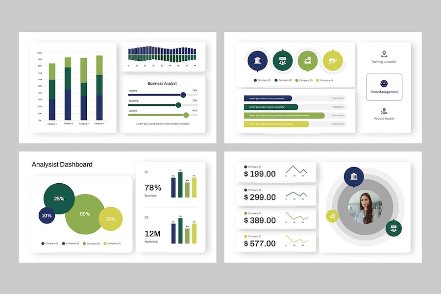 数据仪表板可视化展示Keynote模板 - PPT派