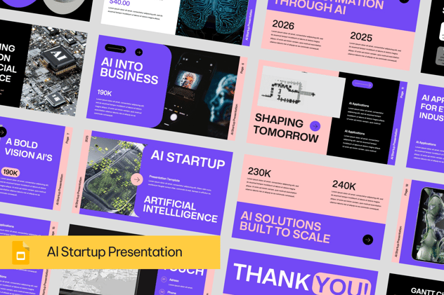 大胆现代人工智能初创公司融资路演PPT模板 - PPT派