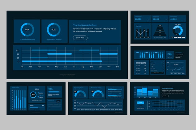 数据仪表板监控系统PPT模板 - PPT派