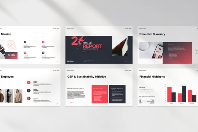 年度财务报告总结展示PPT模板 - PPT派