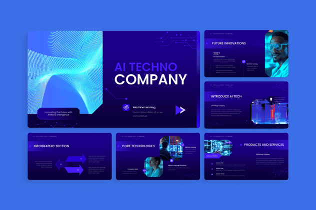 创新人工智能技术公司企业推广方案Keynote模板 - PPT派