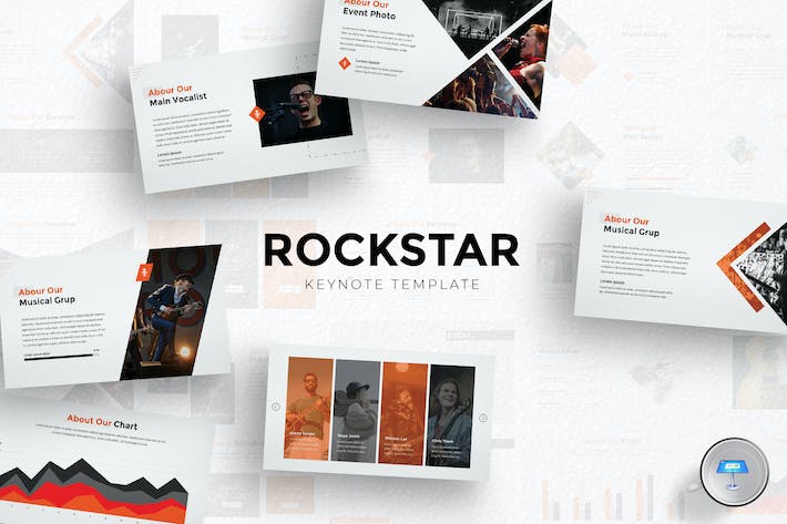 摇滚明星音乐推广Keynote模板 - PPT派
