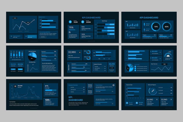 数据仪表板监控系统PPT模板 - PPT派