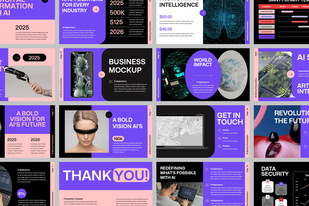 大胆现代人工智能初创公司融资路演PPT模板 - PPT派