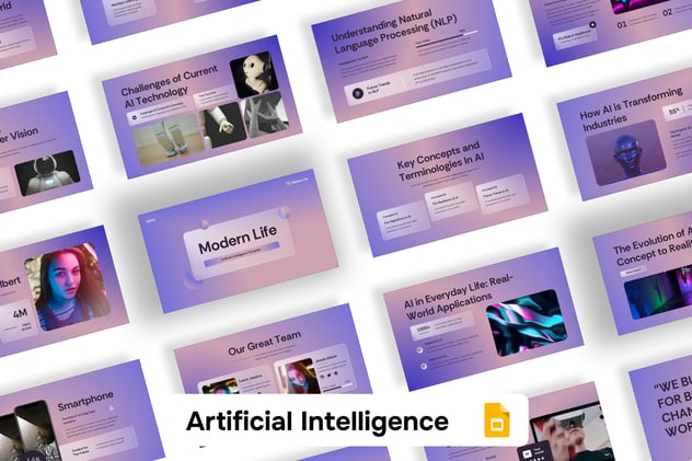 人工智能科技应用企业数字转型PPT模板 - PPT派