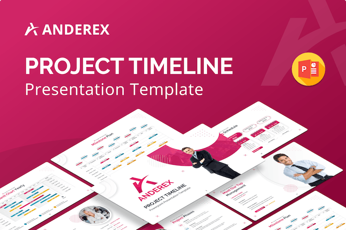 项目开发进度时间线梳理展示图形PowerPoint模板 - PPT派