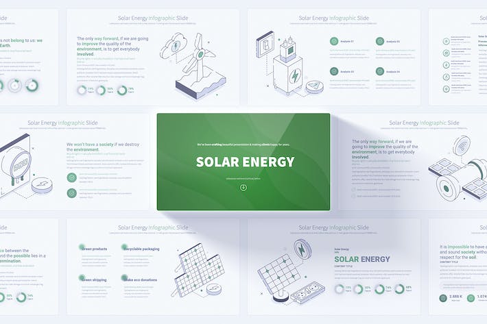 太阳能插画图形PPT模板 - PPT派