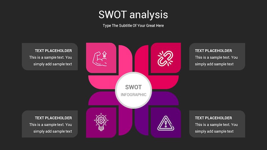 SWOT分析暗箱操作深色Keynote模板 - PPT派