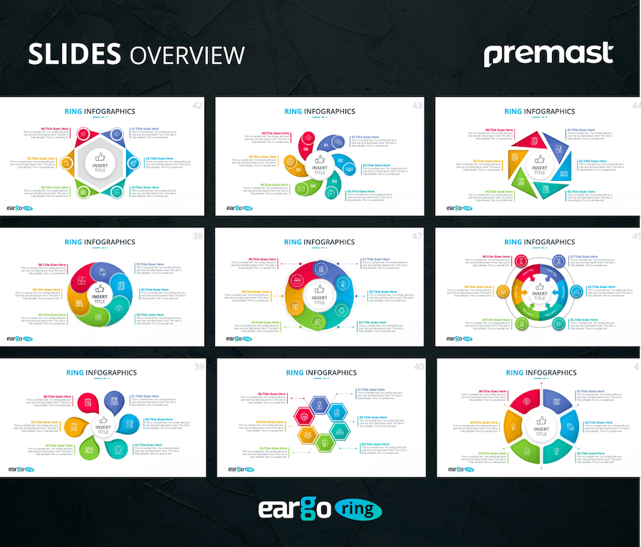 循环流程环形图数据可视化PPT模板 - PPT派