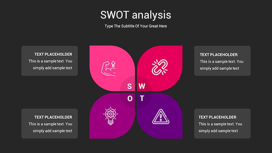 SWOT分析暗箱操作深色Keynote模板 - PPT派