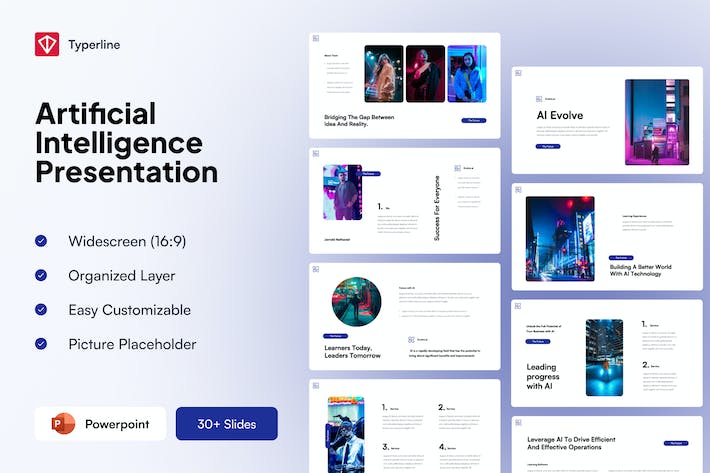 人工智能技术应用方案PPT模板 - PPT派