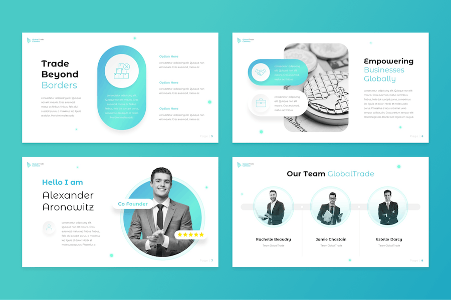 全球贸易商务连接合作PPT模板 - PPT派